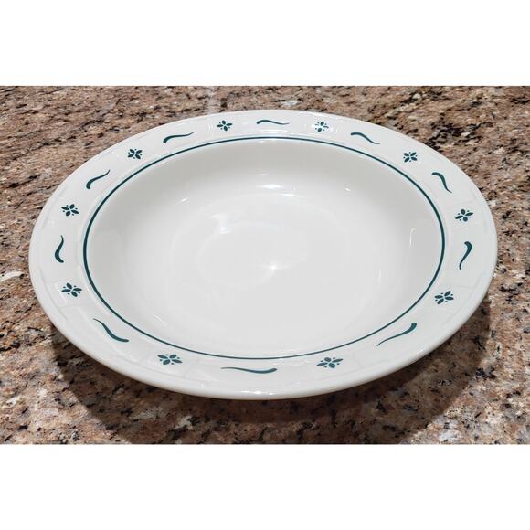 Longaberger Green Woven Traditions Pottery 12" Pasta/Serving Bowl EUC - Picture 1 of 9